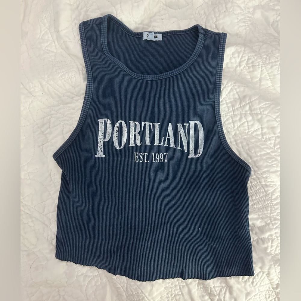 Garage cropped graphic tank